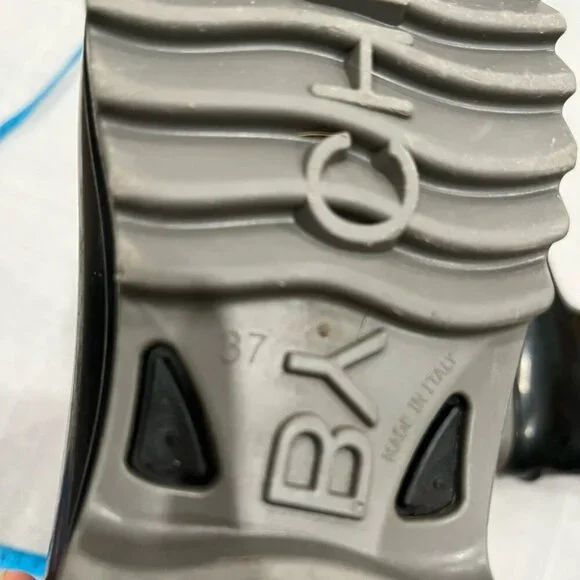 [37/7]See By Chloe white Lace Up Black Rain Boots - Picture 9 of 9